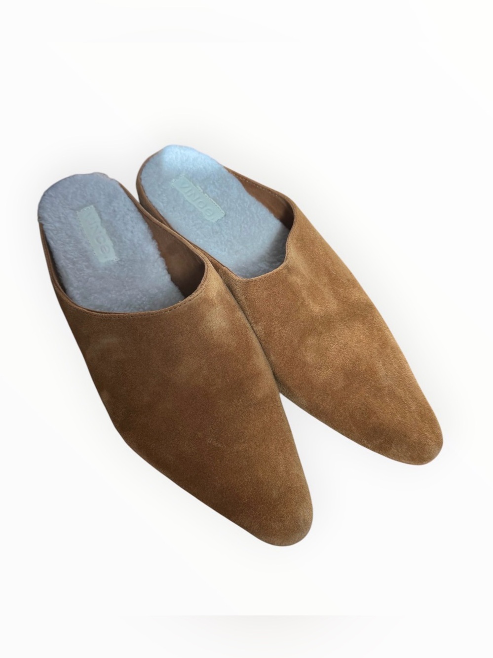 Vince Frost Shearling Suede Slippers minimalist mule women’s size 8.5